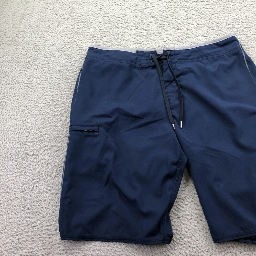 O'Neill Board Shorts Mens 34 Blue Hyperfreak Solid Swim Trunks Zip Pocket Surf